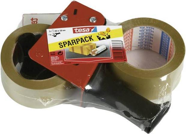 Actual product image tesa tesapack hand dispenser set with 2 tear-resistant PVC packing tapes (50 mm)