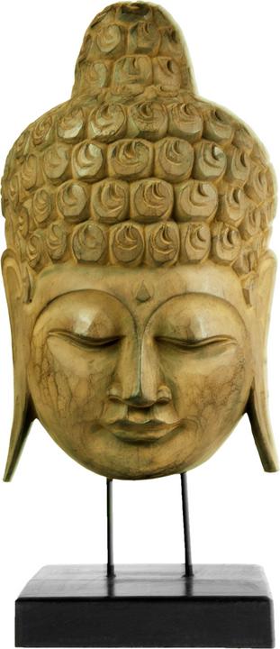 Image du produit Natura Punto Masque de Bouddha sur support en bois d'albès, hauteur 65 cm