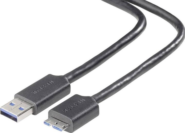 Image du produit Belkin Câble USB 3.0 Micro-B vers USB-A, série Pro, 1,8 (1.80 m, USB 3.0)