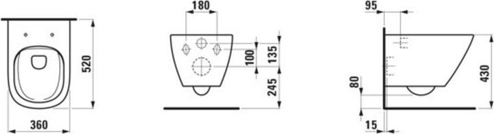 Immagine prodotto ROCA WC sospeso LUA profondo 360x520mm a scomparsa. Fissaggio bianco