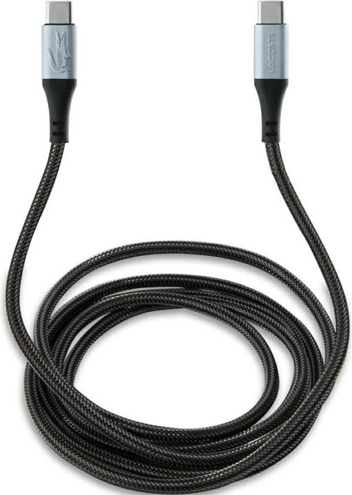 Image du produit Lacoste Set 2in1 Case + Cable USB-C Iconic Petit Pique Woven MagSafe for iPhone 16 Pro Max black (Apple iPhone 16 Pro Max)
