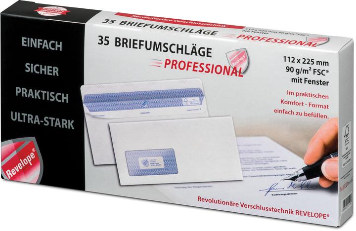 Actual product image Magni Professional envelopes 112 x 225 mm self-adhesive offset white 90 g/m² (FSC) with window (35 x)