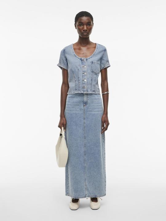 Image du produit Rouge Edit Denim Oberteil mit kurzen Ärmeln (38)