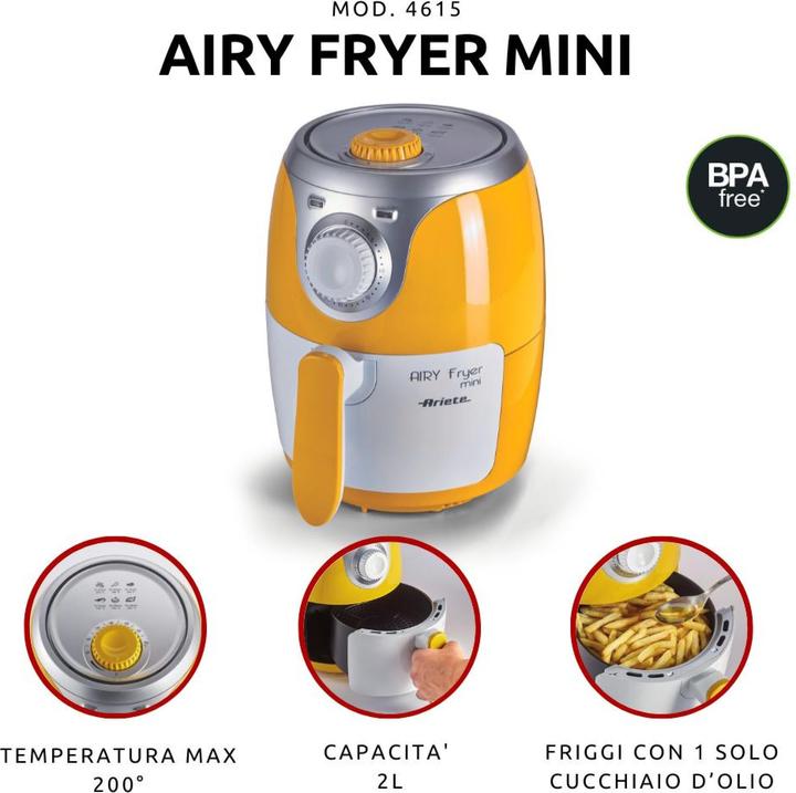 Actual product image Ariete Airy fryer mini One/One self-contained air fryer (CH plug)