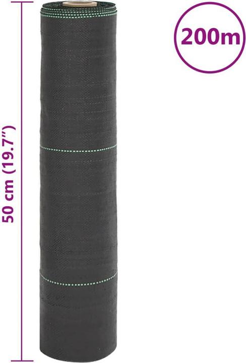 Produktbild VidaXL Unkrautvlies Gartenvlies Bodengewebe Unkrautfolie Schwarz 0,5x200m PP