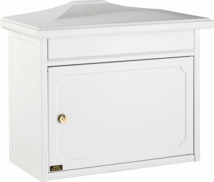 Actual product image Burg Wächter Galvanised steel letter box WxHxD 345/410/205 mm Copenhagen 882 white with flap
