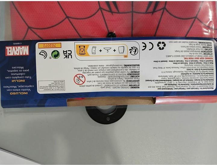 Actual product image Rubies Spiderman children's costume with fabric mask and shoe cover (S)