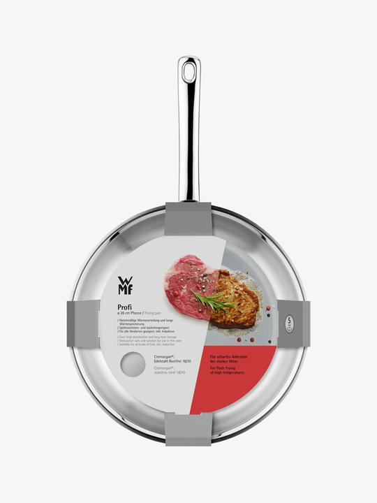 Produktbild WMF Edelstahlpfanne Bratpfanne 24cm Pfanne Induktion Profi unbeschichtet (24 cm, Bratpfanne, Edelstahl)