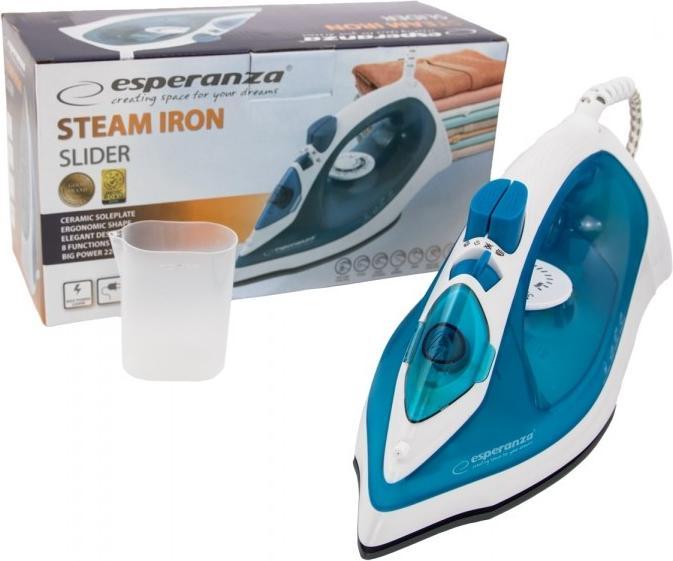 Actual product image Esperanza EHI002 Steam Iron Ceramic Ironing Sole (2200 W)