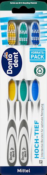 dm Dontodent Zahnbürste Hoch-Tief mittel (Vorteilspack) (Mittel, 3 x)