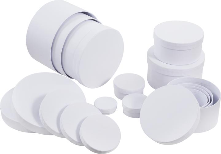 Image du produit VBS XXL Boîtes en carton "Ronde", Blanc, lot de 12 (Coffret cadeau, 12 x)