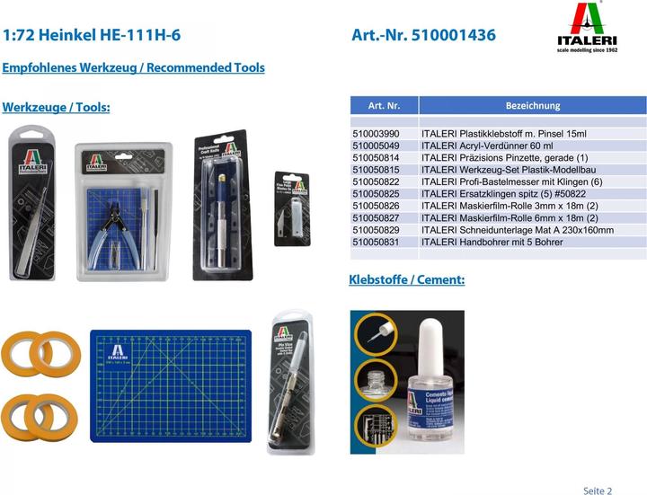 Actual product image 1:72 Heinkel HE-111H-6
