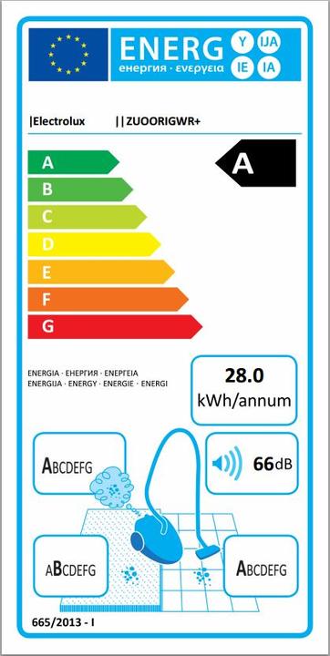 Label énergétique Electrolux Ultra One ZUOORIGWR
