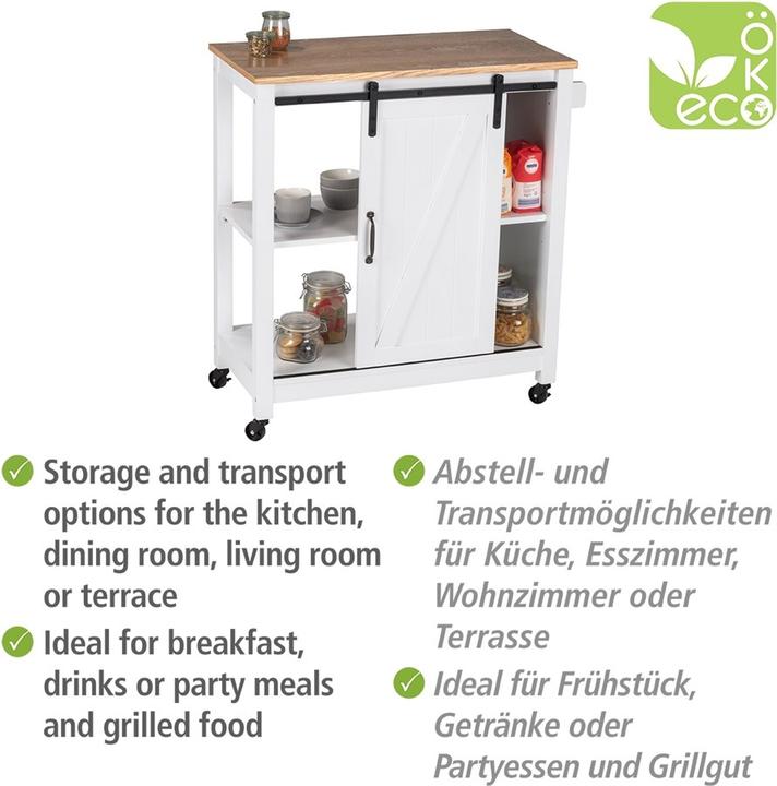 Actual product image Wenko Serving trolley white 80.0 x 40.0 x 88.5 cm
