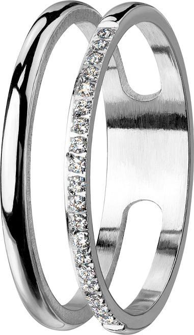 Immagine prodotto Star Piercing Anello doppio in argento con cristalli (Acciaio chirurgico 316L)