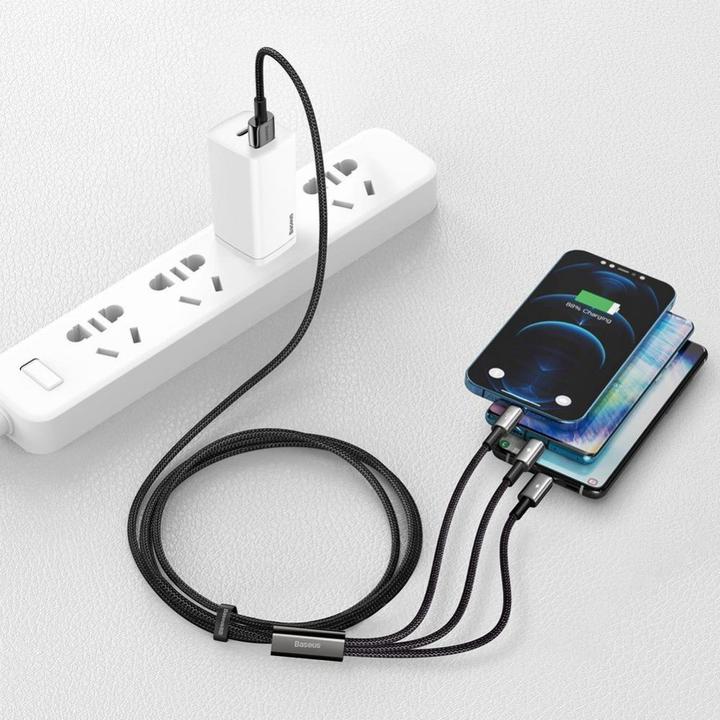Produktbild Baseus USB A – USB C, Lightning, USB Micro B (1.50 m, USB 2.0, 66 W)