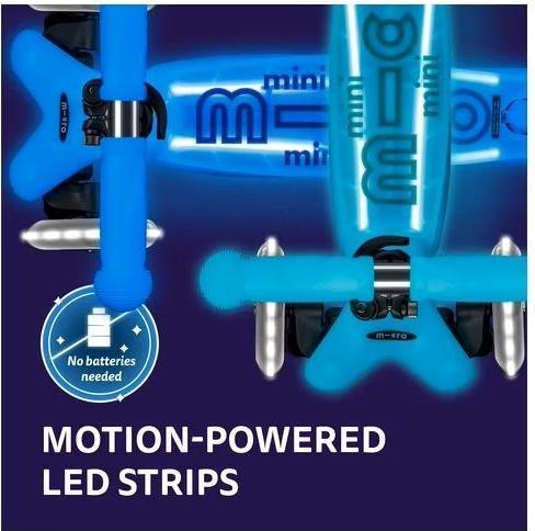 Actual product image Micro Scooter Mini Deluxe Glow Plus LED Blue