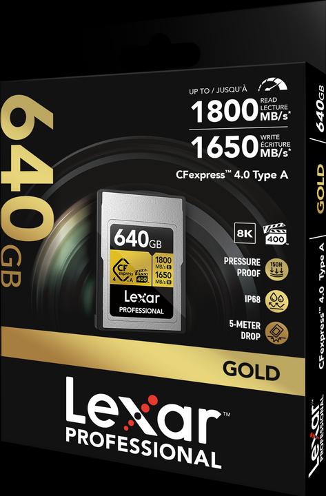Produktbild Lexar 1800MB/s CFexpress4.0 A 640GB Gold (640 GB, CFexpress Typ A)