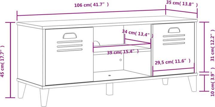 Productafbeelding VidaXL Schoenbank VIKEN (106 x 35 x 45 cm)