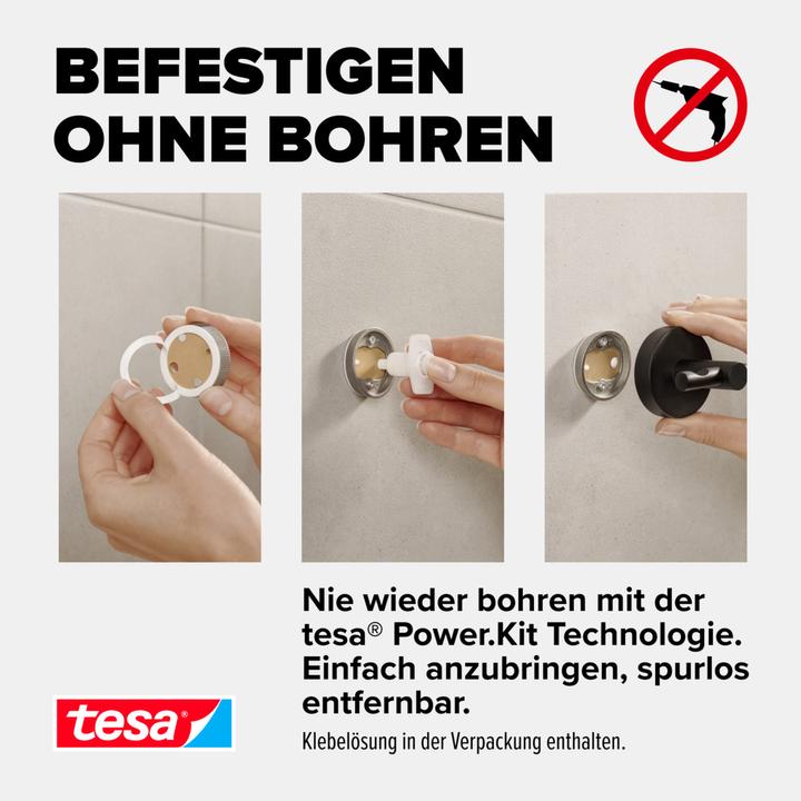 Produktbild tesa MOON BLACK Seifenspender inkl. Klebelösung ohne Bohren
