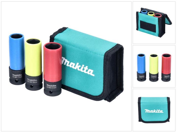 Immagine prodotto Makita Set di chiavi a bussola 3 pezzi 1/2 (21 mm, 19 mm, 17 mm)