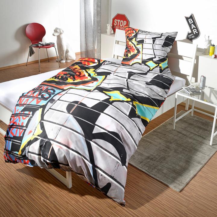 Produktbild BettwarenShop Graffiti (Bettwäsche Set, 135x200 cm + 80x80 cm)