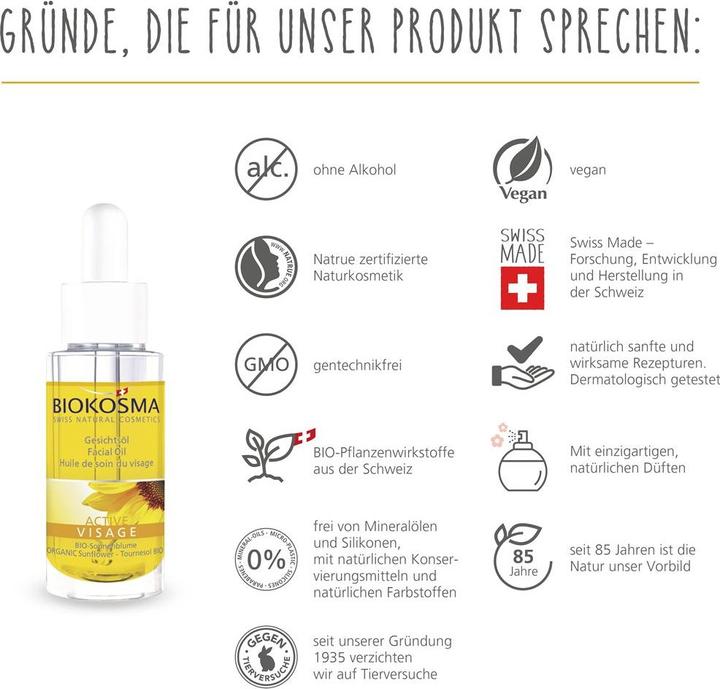 Immagine prodotto Biokosma Olio attivo per il viso (30 ml, Olio viso)