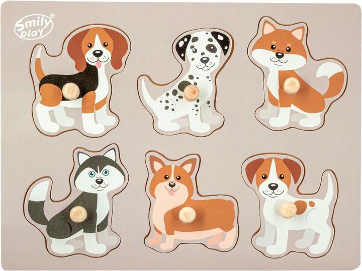 Smily Wooden puzzle Animals dogs (6 pieces)