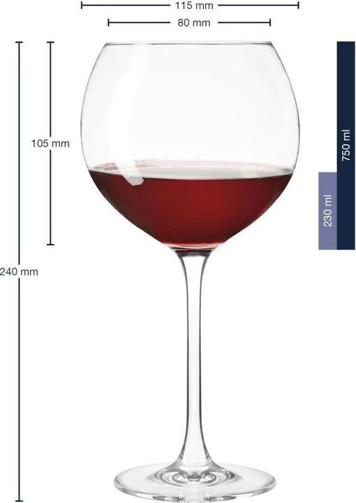 Actual product image Leonardo Burgundy glass Cheers 750ml (75 cl, 6 Glasses, Red wine glasses, White wine glasses)