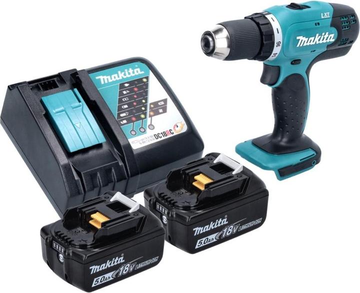 Actual product image Makita DDF 453 RT cordless drill driver 18 V 42 Nm + 2x battery 5.0 Ah + charger (Rechargeable battery operated)