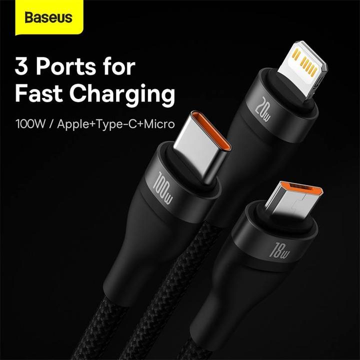 Image du produit Baseus 3in1 (1.20 m, USB 3.2 Gen 1)