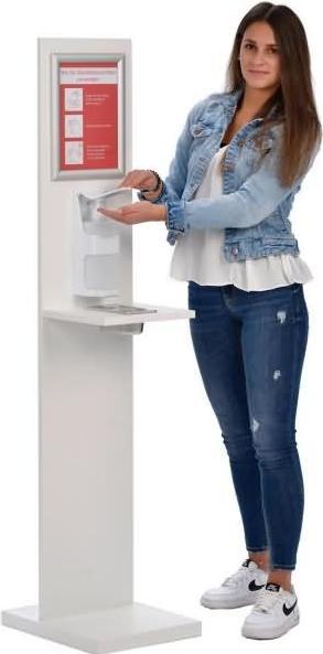 Produktbild Update Displays Desinfektionsspender Wood plus Melamin weiss