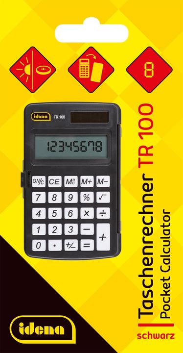 Actual product image Idena Pocket calculator TR100 solar black 8-digit display
