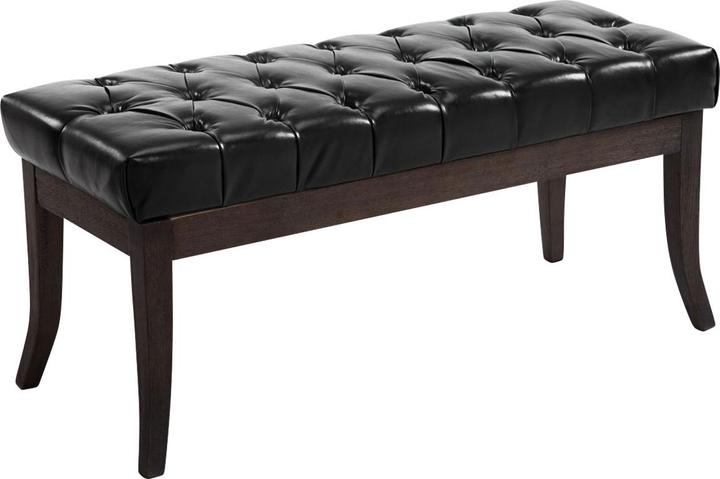Image du produit CLP Banc Ramses simili cuir antique foncé 100, noir (100 cm)