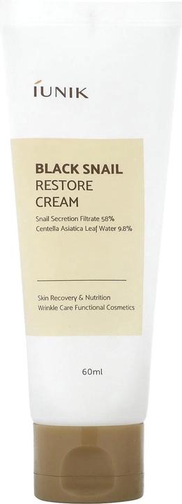 Konjac Sponge IUNIK Black Snail Restore Cream przeciwstarzeniowy krem regenerujący 60ml (60 ml)