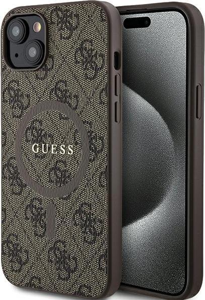 Immagine prodotto Guess GUHMP14SG4GFRW iPhone 14 / 15 / 13 6.1" brązowy/marrone custodia rigida 4G Collection in pelle (Apple iPhone 14)