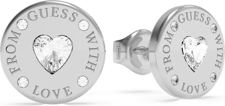 Actual product image Guess From With Love Stud Earrings (Stainless steel, With stone(s))