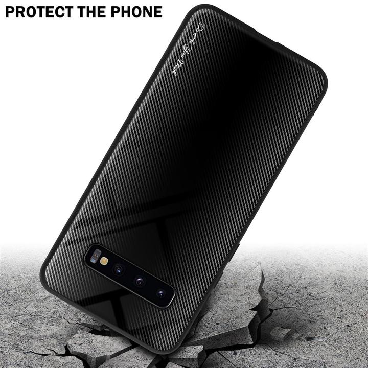 Actual product image Cadorabo TPU Striped Glass Cover (Samsung Galaxy S10+)