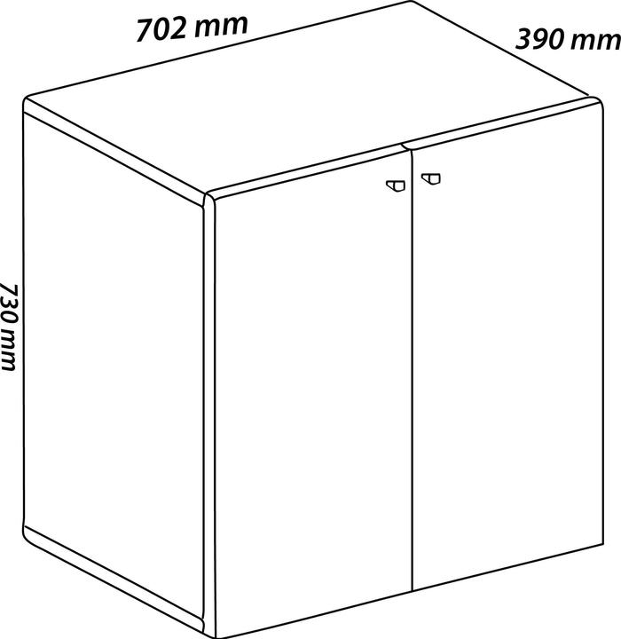 Produktbild VCM Holz Büromöbel Aktenschrank Lona 2-fach Drehtüren (70 x 39 cm)