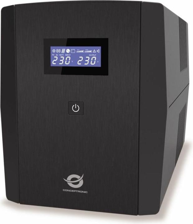Image du produit Conceptronic ZEUS UPS 1500VA 900W Schuko IEC Start/LAN sw (1.50 VA, 900 W, Line-interactive Onduleur)