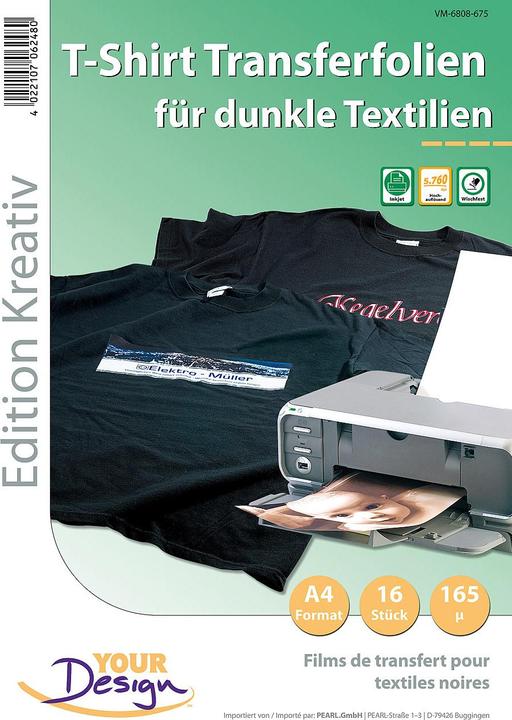 Image du produit Your Design Films de transfert de T-shirt pour textiles colorés (16 x)