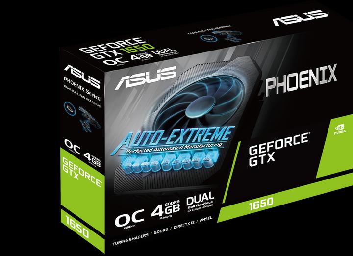 Productafbeelding ASUS Phoenix GeForce GTX 1650 OC editie, GDDR6, 128-bit DVI-D, HDMI, DP, HDCP (4 GB)