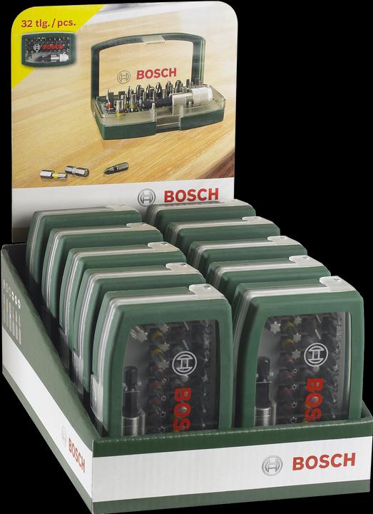 Produktbild Bosch Zubehör Schrauberbit-Set mit Farbcodierung, 32-teilig (Innensechsrund TX M10, Innensechsrund TX M15, Innensechsrund TX M20, Innensechsrund TX M30, Kreuz Pozidriv PZ M1, Innensechsrund TX mit Loch M20, Kreuz Phillips PH M1, Kreuz Phillips PH M2, Innensechsrund TX M25, Innensechsrund TX M27, Innensechsrund TX M40, Sechskant (hexagonal) M4)