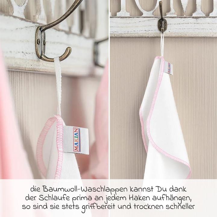 Image du produit Makian Lingettes en molleton Molton Flanell Baby Gants de toilette Pack de 9 30 x 30 cm (30 cm, 30 cm)
