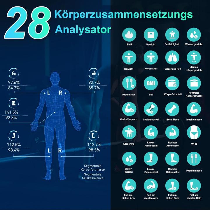 Produktbild Raoyan Körperanalysewaage mit Handsensoren (180 kg)