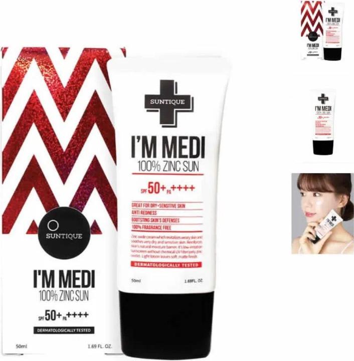 Image du produit Suntique I'M MEDI 100 Zinc Sun SPF50+ (Crème solaire visage, SPF 50+, 50 ml)