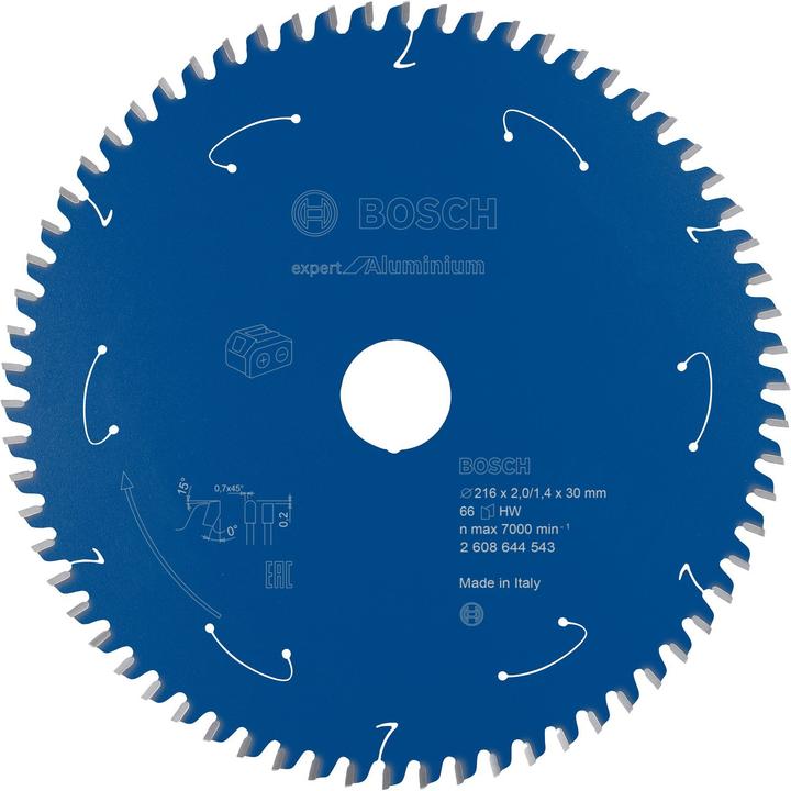 Actual product image Bosch Professional Zubehör Circular saw blade Expert for Aluminium for battery saws,216 x 2/1,4 x 30, 66 teeth