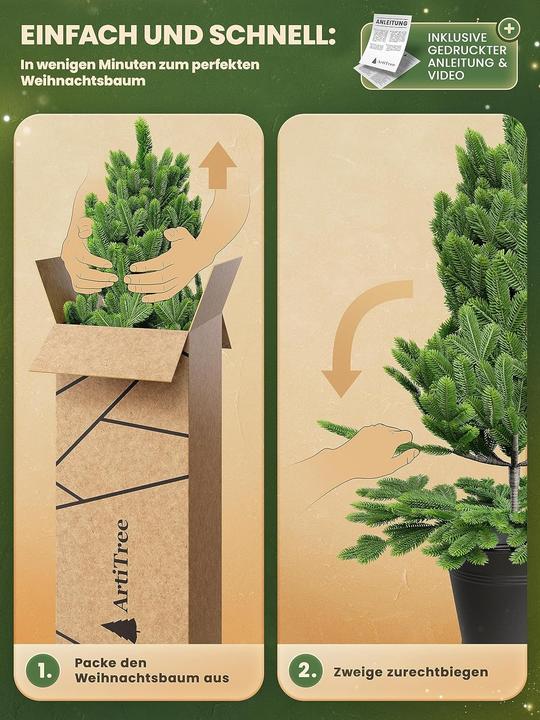 Actual product image Artitree Künstlicher Weihnachtsbaum mit LED-Beleuchtung (60 cm)