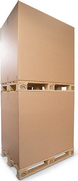 Actual product image kaiserkraft Pallet container, brown, LxWxH 1170 x 770 x 1200 mm, triple fluted. (1000 l)