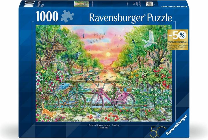 Ravensburger Puzzle 12001089- Dreamy bicycles in Amsterdam - 1000 piece jigsaw puzzle for adults (1000 pieces)